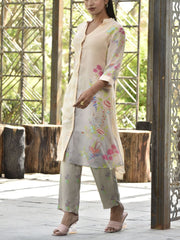 Transient Grey Vasansi Silk Printed Co Ord Set