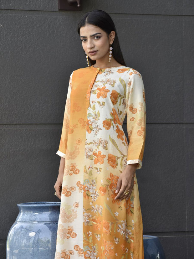 Yellow Vasansi Silk Printed Co Ord Set