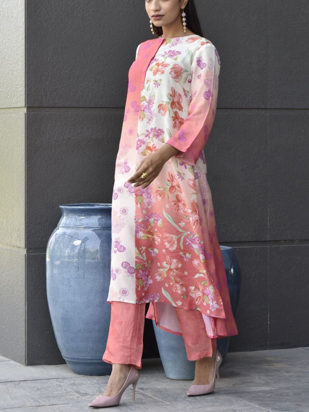 Pink Vasansi Silk Printed Co Ord Set