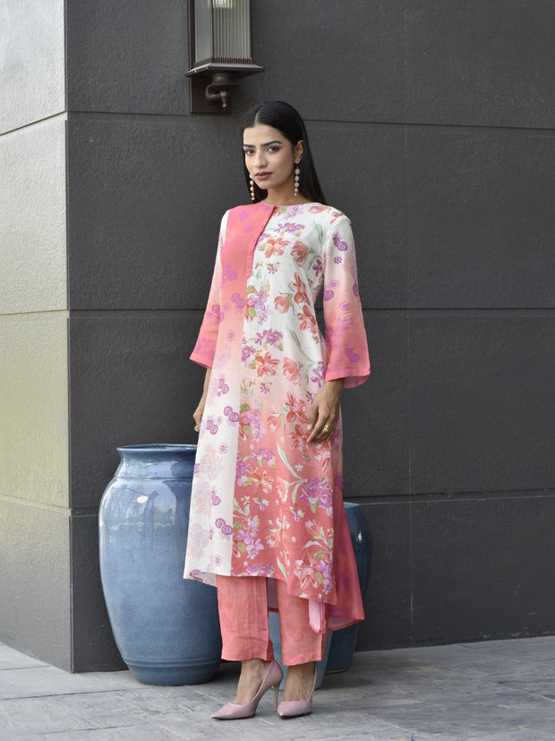 Pink Vasansi Silk Printed Co Ord Set