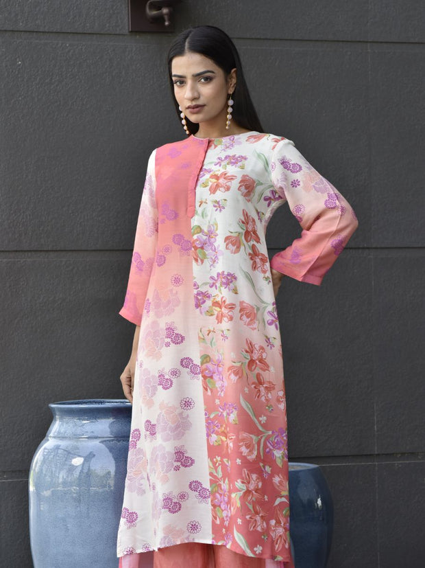 Pink Vasansi Silk Printed Co Ord Set
