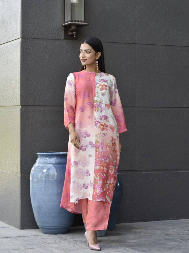 Pink Vasansi Silk Printed Co Ord Set