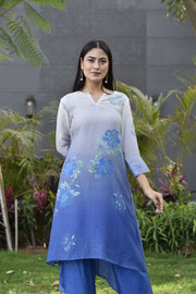 Azure Blue Vasansi Silk Printed Co Ord Set