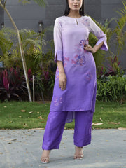 Lilac Vasansi Silk Printed Co Ord Set