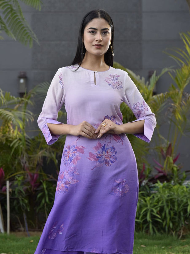 Lilac Vasansi Silk Printed Co Ord Set