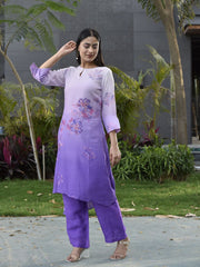 Lilac Vasansi Silk Printed Co Ord Set