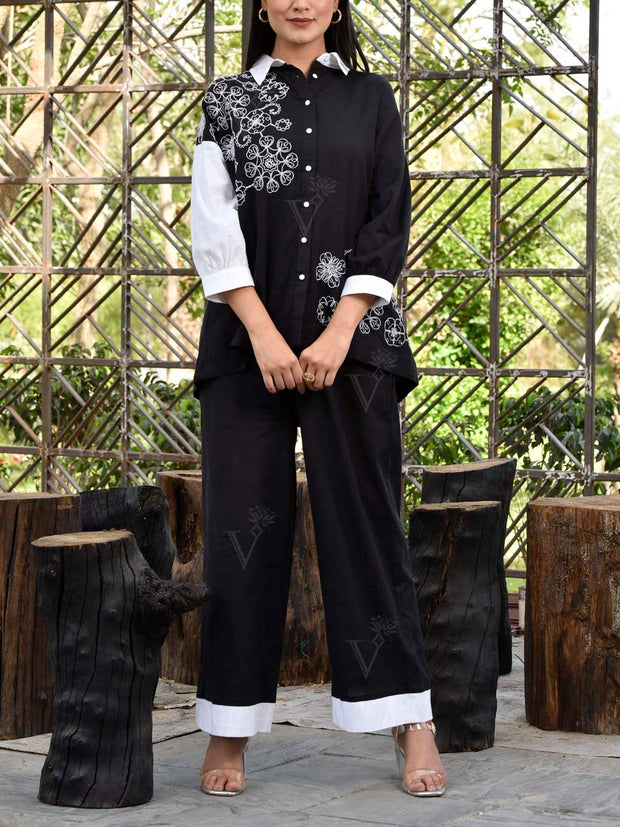 Black Cotton Co Ord Set