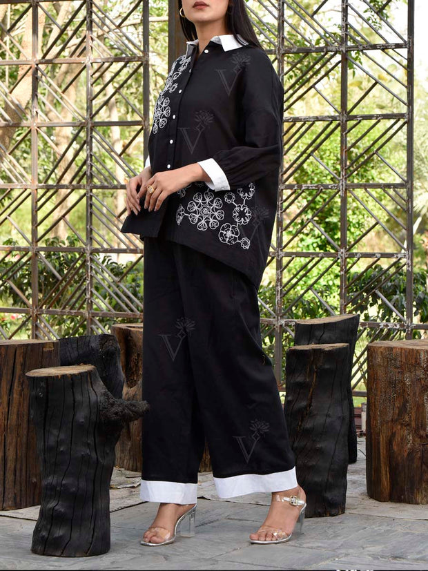 Black Cotton Co Ord Set