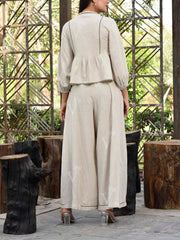 Beige Cotton Co Ord Set
