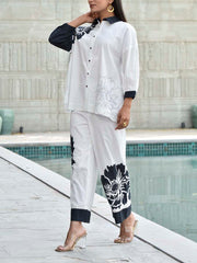 Black and White Cotton Co Ord Set