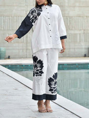 Black and White Cotton Co Ord Set