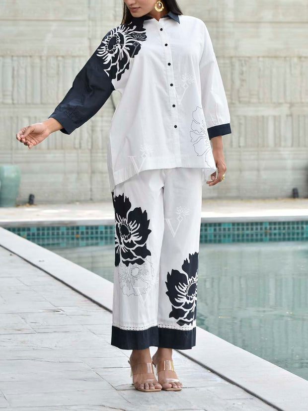 Black and White Cotton Co Ord Set