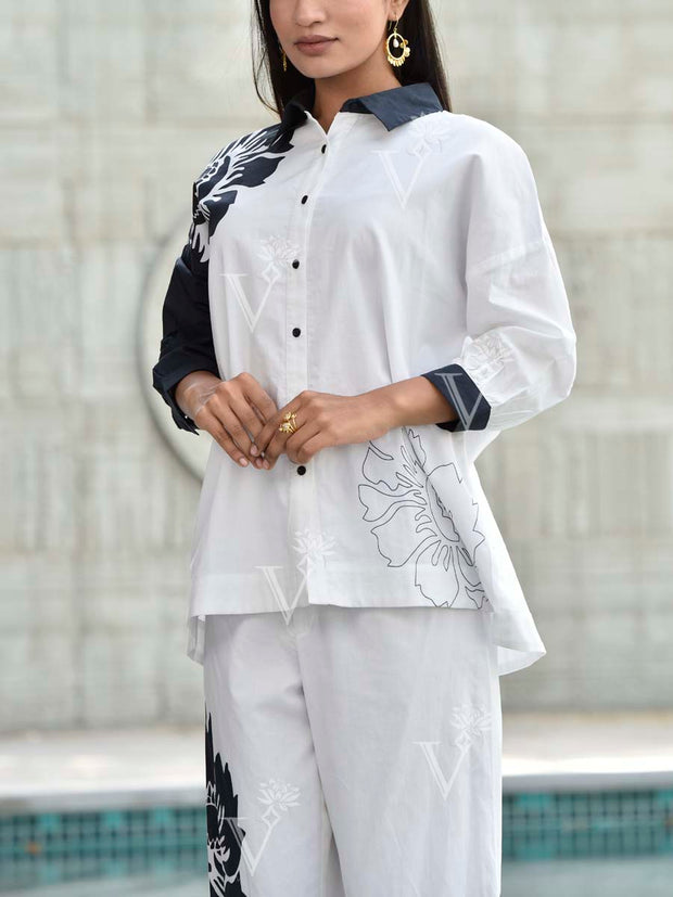 Black and White Cotton Co Ord Set