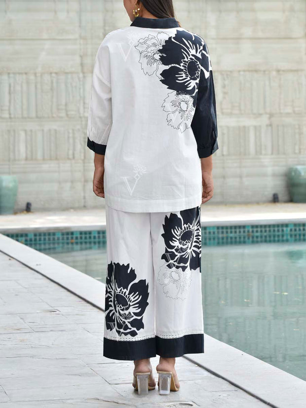 Black and White Cotton Co Ord Set