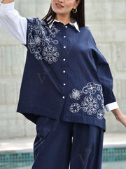 Blue Cotton Co Ord Set