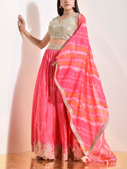 Pink Silk Lehenga Set