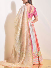 Pink & Beige Vasansi Silk Gota Patti Lehenga Set