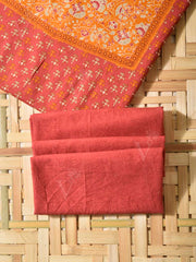 Brick Red Cotton Dress Material