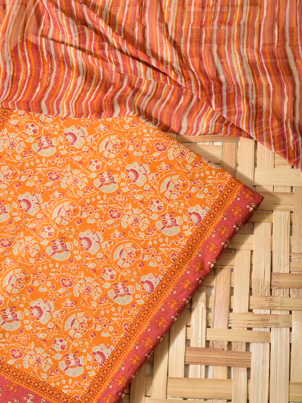 Brick Red Cotton Dress Material