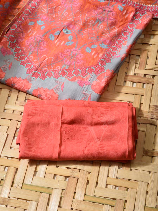 Red Cotton Dress Material