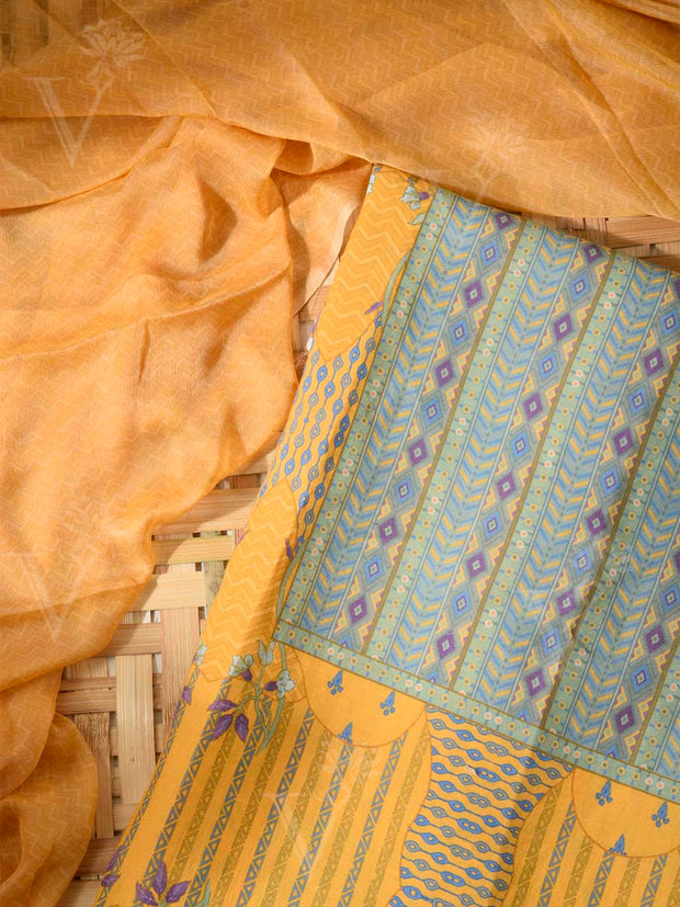Blue Cotton Dress Material