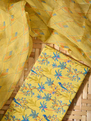 Green Cotton Dress Material