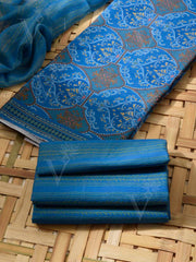 Blue Cotton Dress Material
