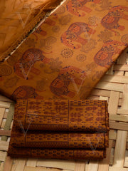 Brown  Cotton Dress Material