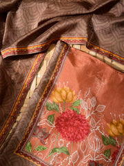 Brown  Vasansi Silk Dress Material