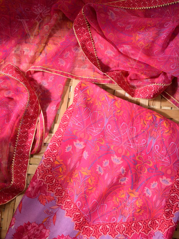 Pink Vasansi Silk Dress Material
