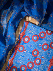 Blue Cotton Dress Material