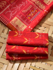 Red Cotton Dress Material