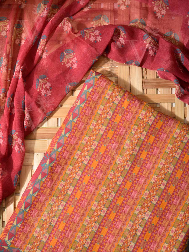 Pink Cotton Silk Dress Material
