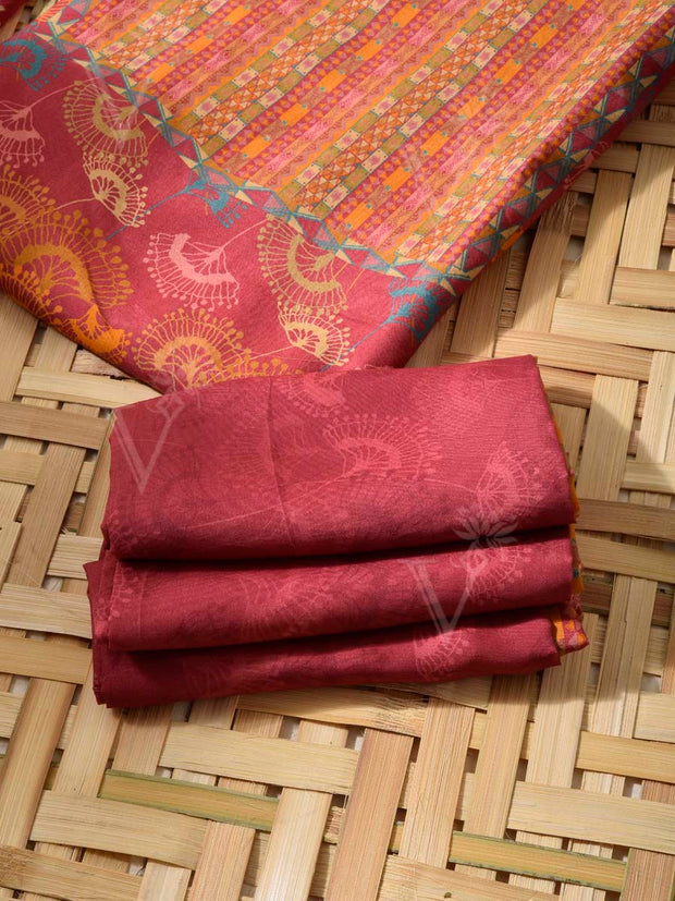 Pink Cotton Silk Dress Material