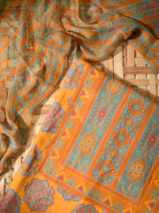 Yellow Cotton Silk Dress Material
