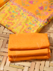 Yellow Cotton Silk Dress Material