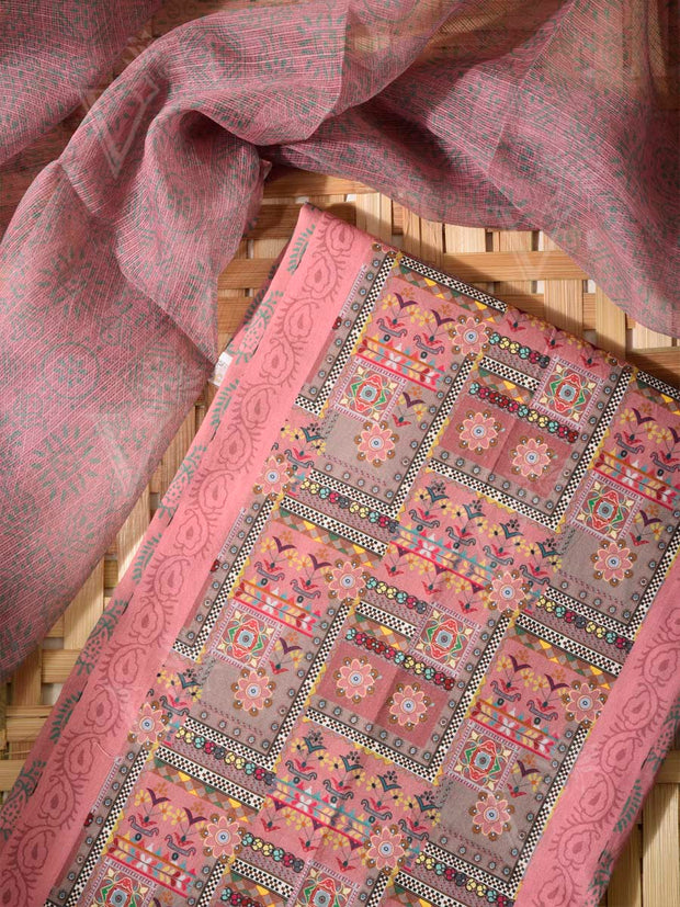 Pink Cotton Dress Material