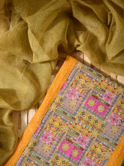Green Cotton Dress Material