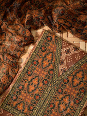 Brown  Cotton Dress Material