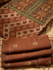Brown  Cotton Dress Material