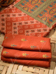 Brown  Cotton Dress Material