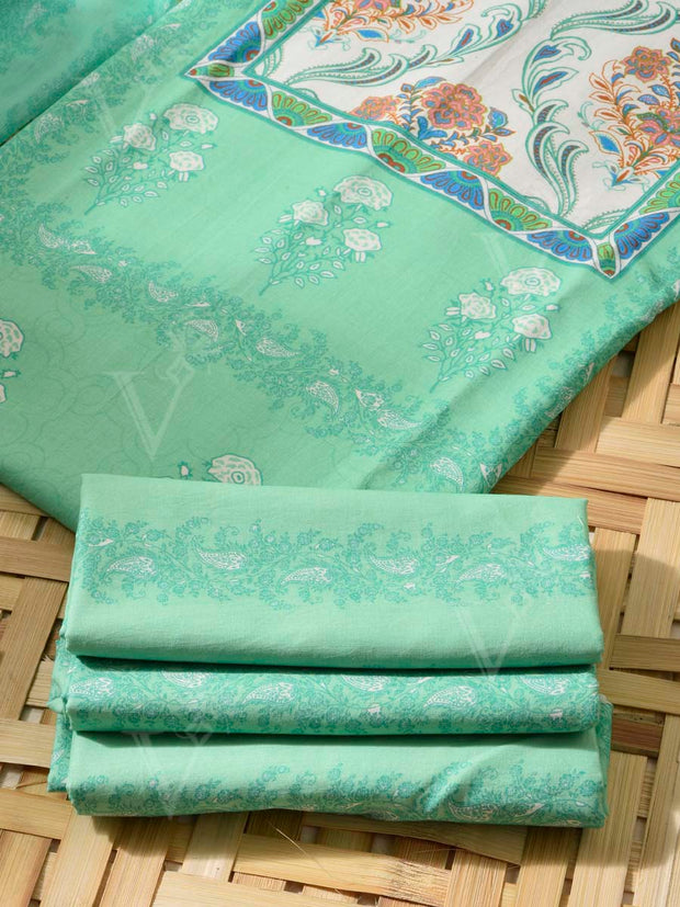 Blue Cotton Dress Material