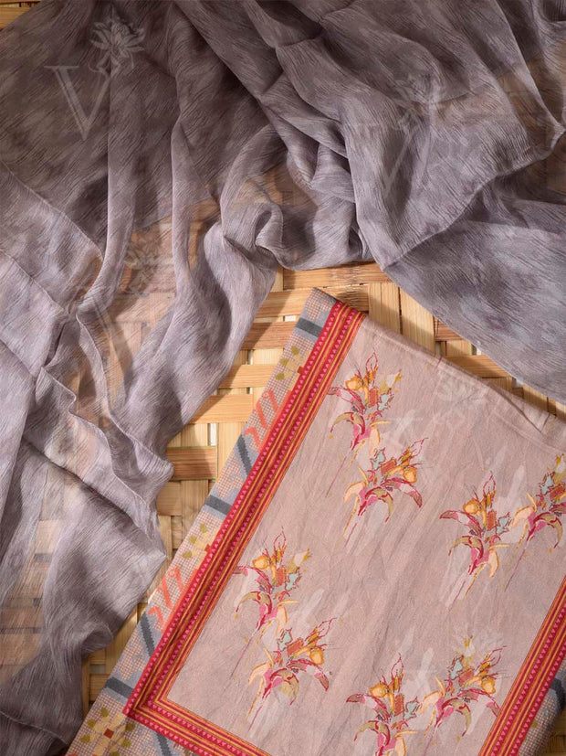 Grey Cotton Dress Material
