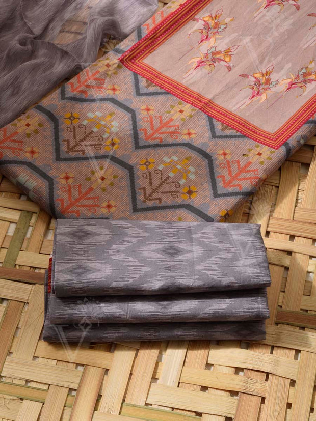 Grey Cotton Dress Material