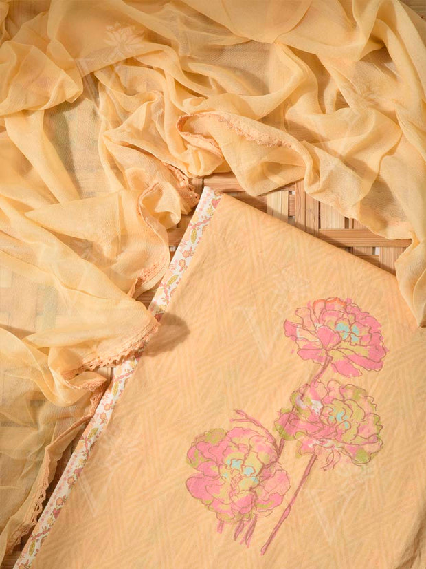 Warm Ivory Cotton Dress Material