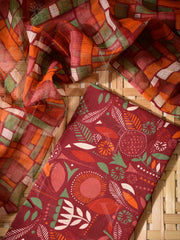 Maroon Cotton Dress Material