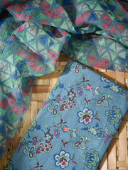 Blue Cotton Dress Material