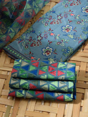 Blue Cotton Dress Material