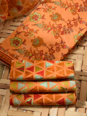 Peach Cotton Dress Material