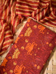 Brown  Cotton Dress Material